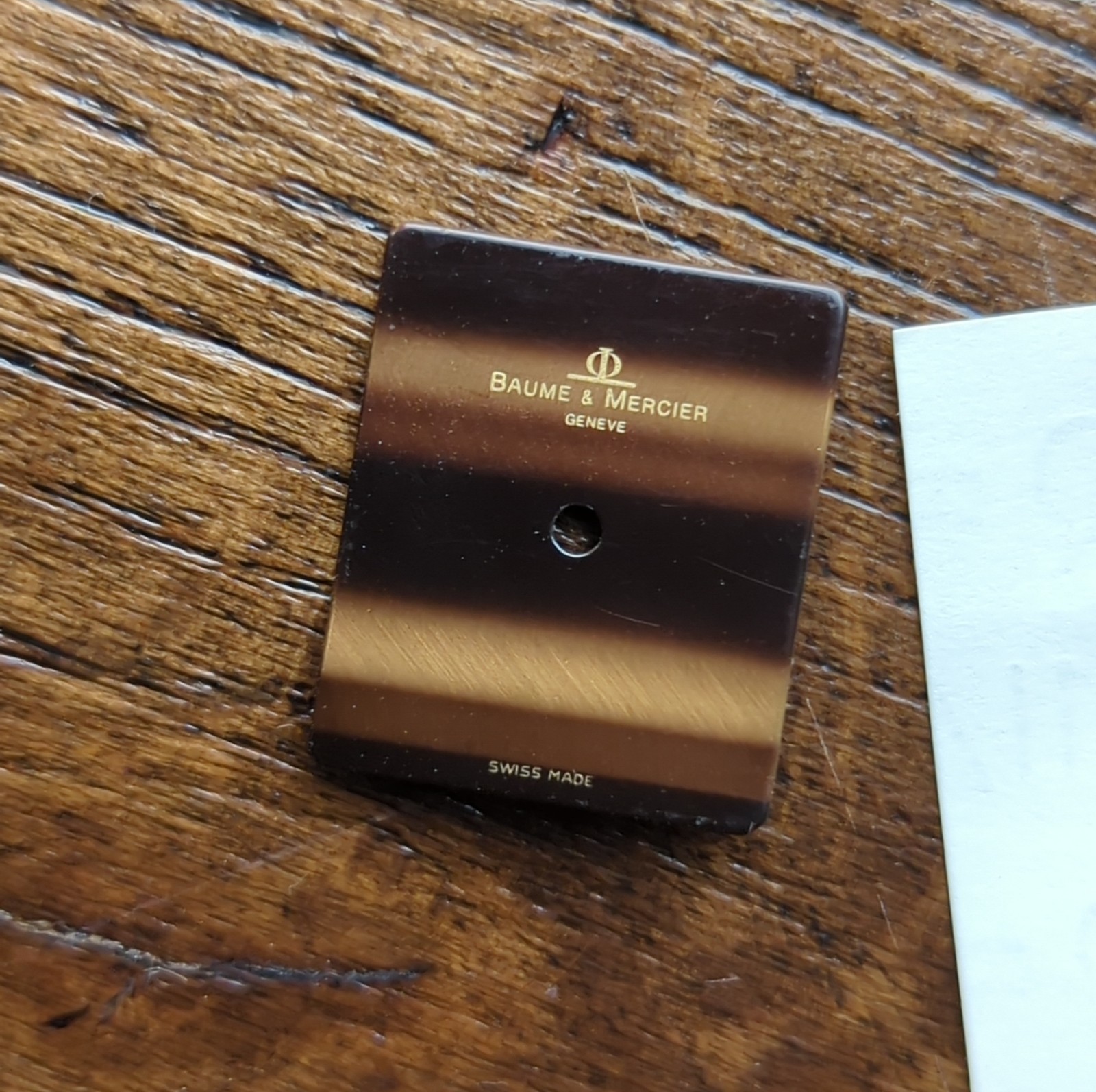 Baume & Mercier Ladies Tiger Eye Watch Dial Part & 18k Gold Hands (AS12)