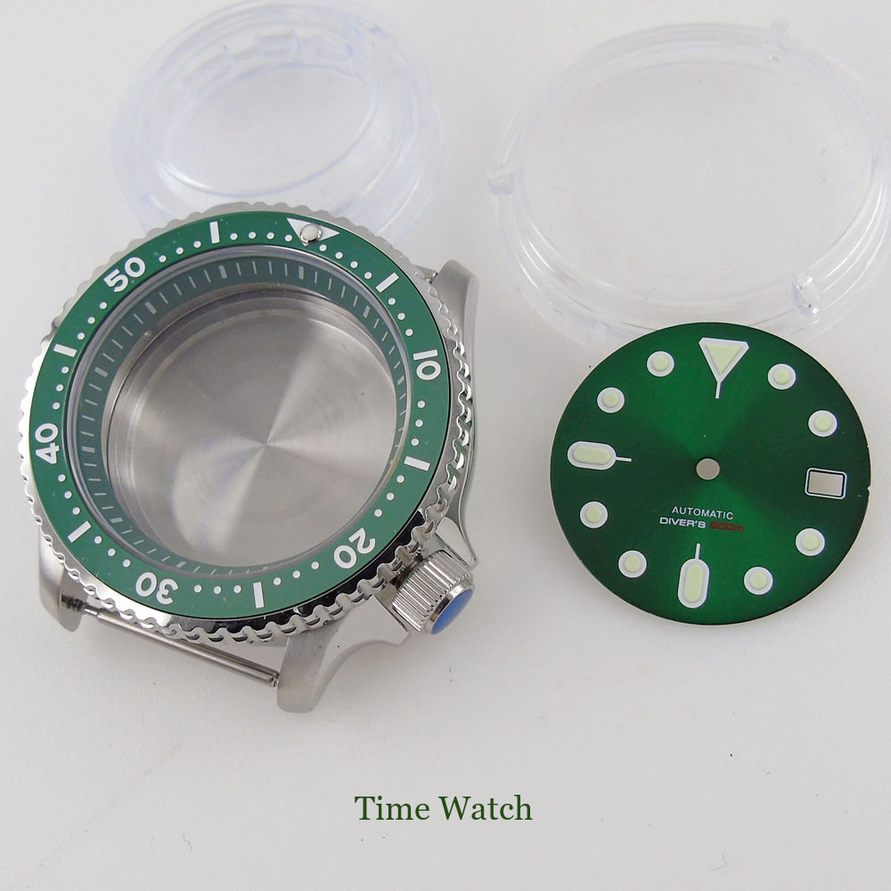 41mm Diver Watch Case+29mm Dial Fit NH35 NH36 200m Waterproof Sapphire Crystal