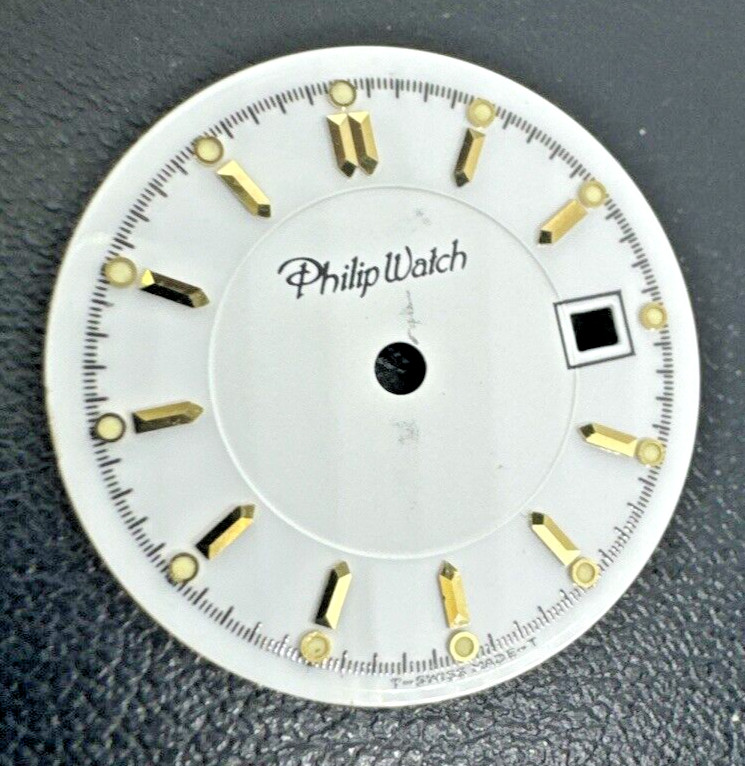 Philip Watch Quadrant ETA 956112 956114 White Yellow Gold Index D.21mm