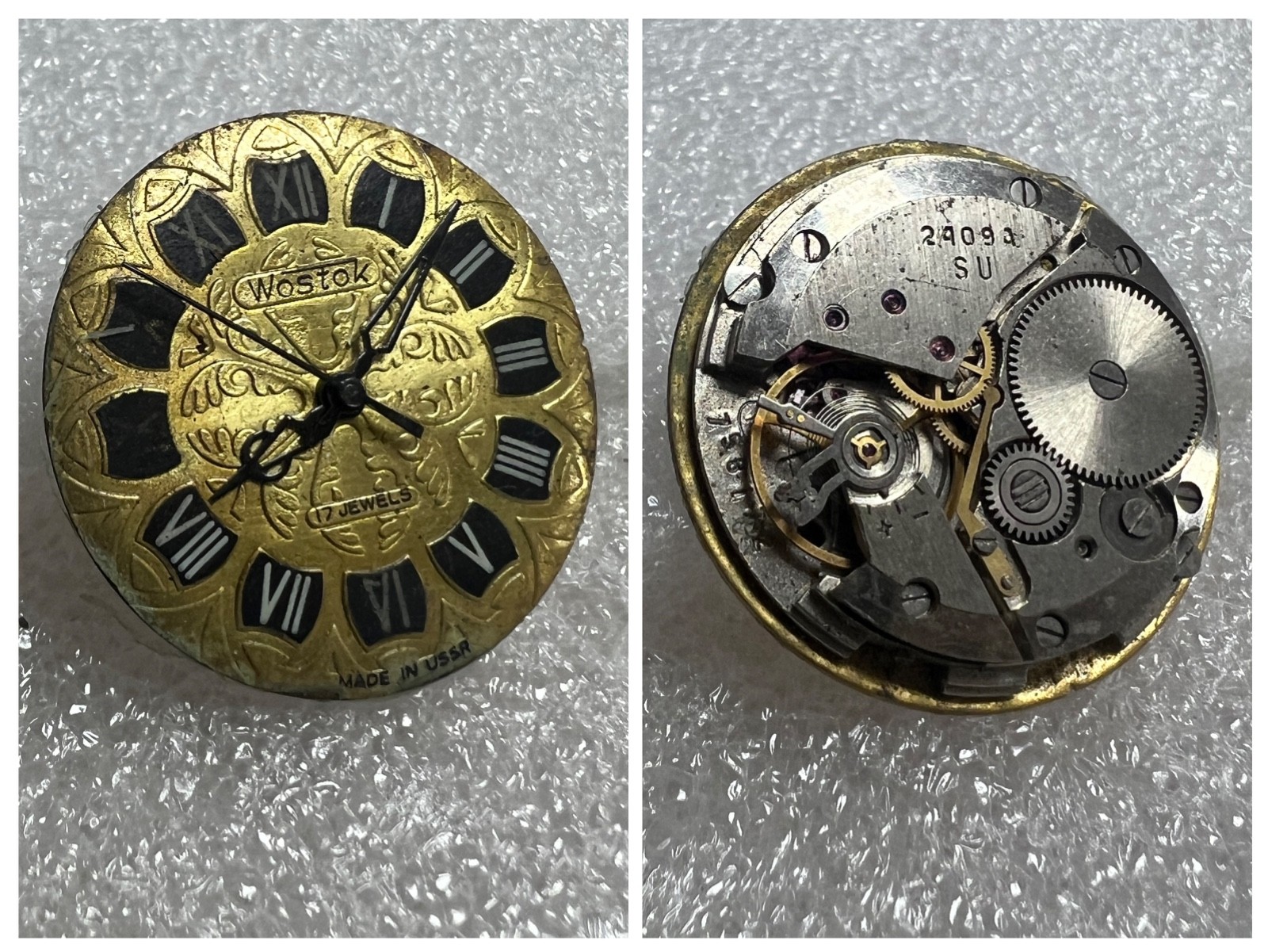 Watch movement USSR Vostok Cal.2409A plus Dial.For parts.