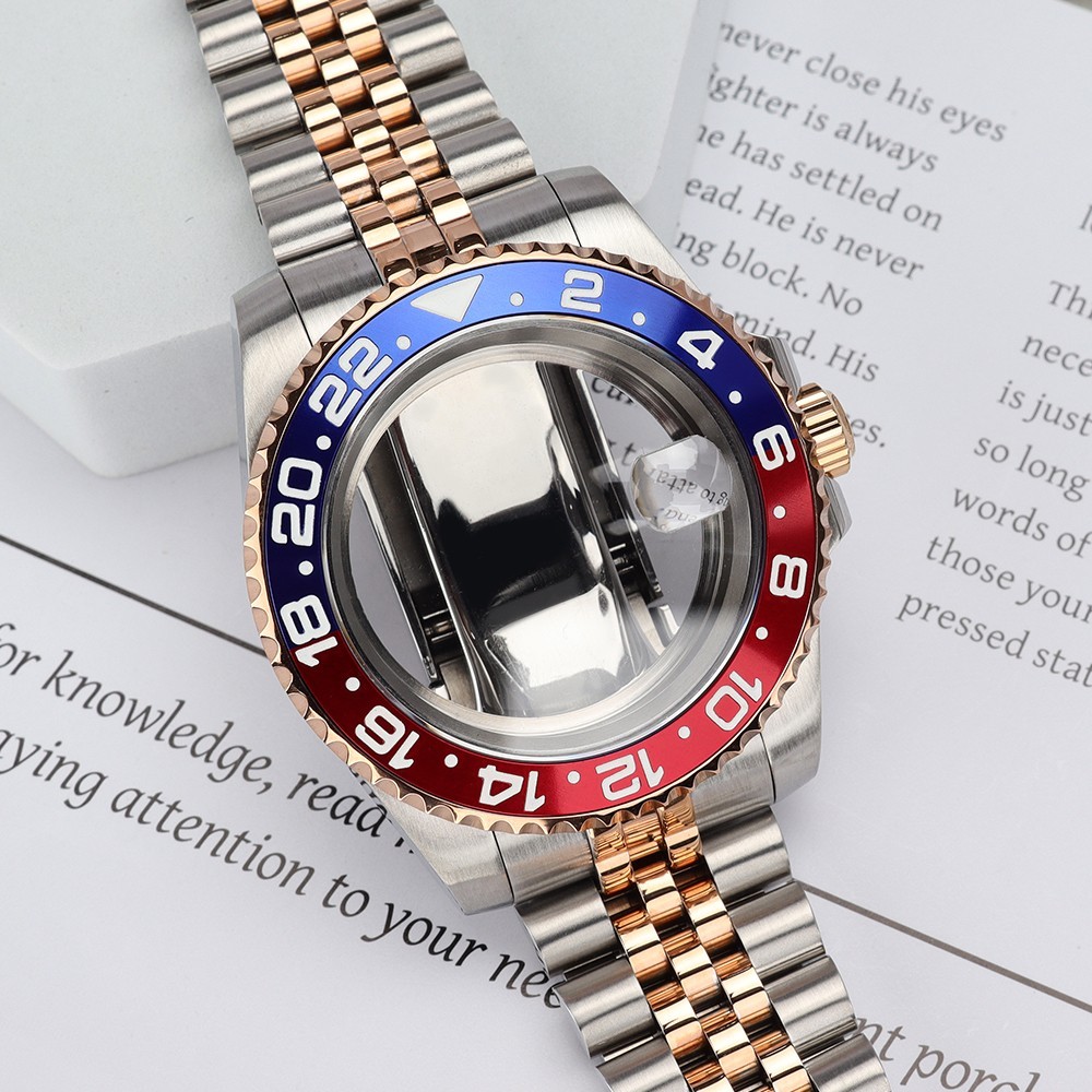 Vintage Oyster Watch Cases Bracelet 40mm SUB Luminous Bezel For Seiko NH35 NH38