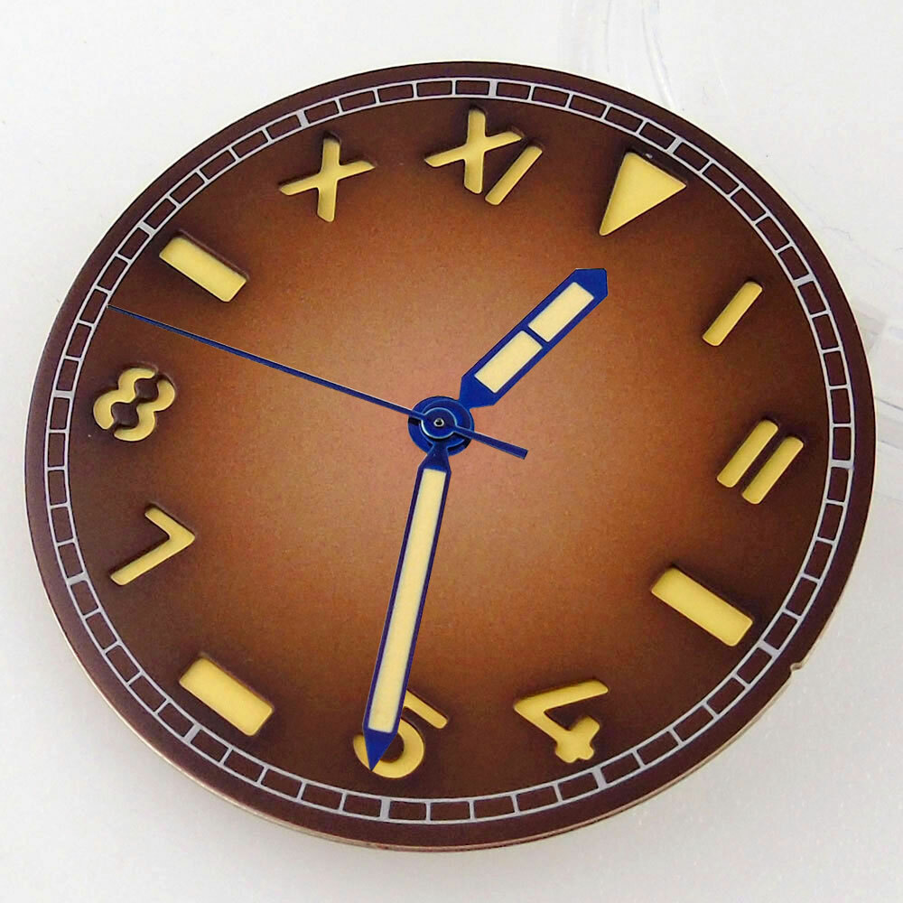 35MM California black cofee sandwich Watch Dial fit miyota 8215 NH35 NH36 2824