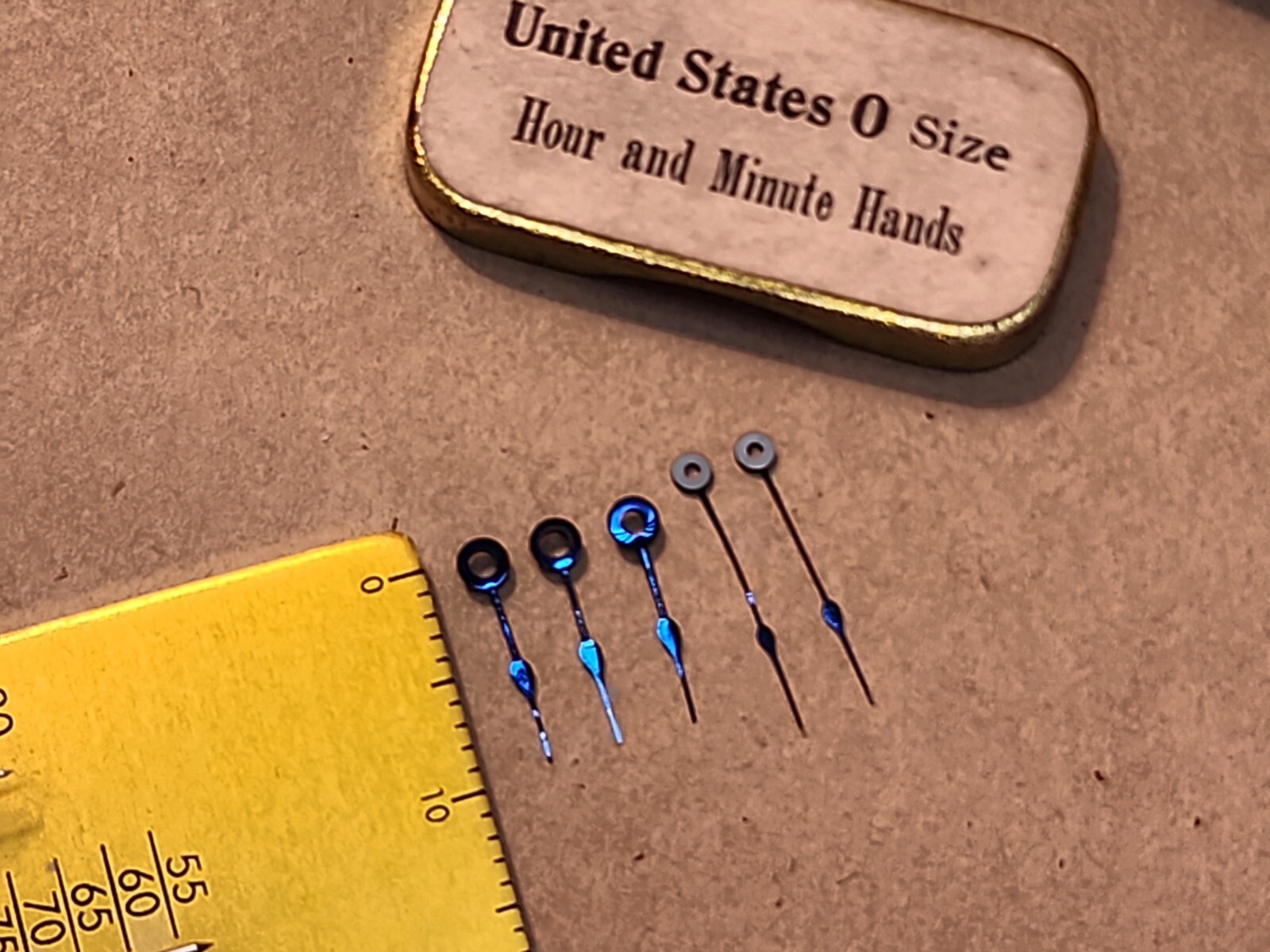 Lot Of NOS United States 0 Size Blue Spade Watch Hands
