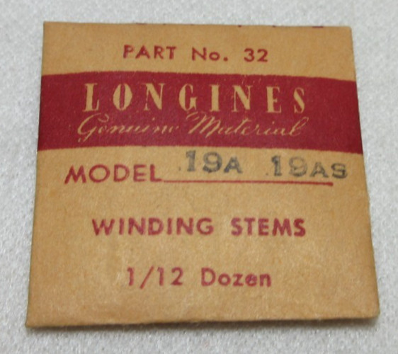 LONGINES WINDING STEM #32 19A 19AS WATCHMAKER REPLACEMENT PART #387