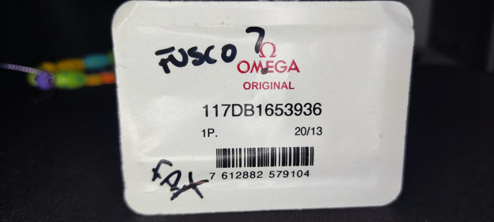 Omega steel clasp, with gold logo