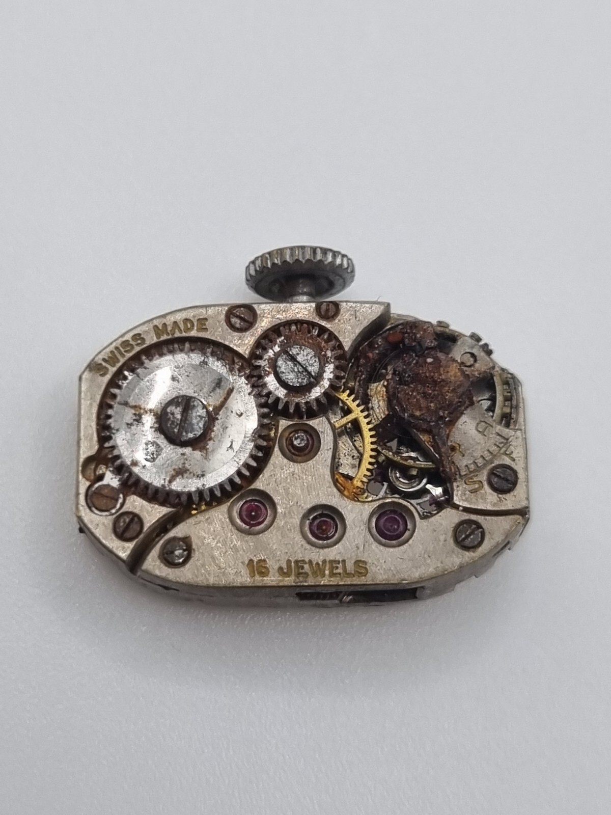 AS 475 54510 Manual Wind Watch Movement 16 Jewels Swiss Made Untested Repair