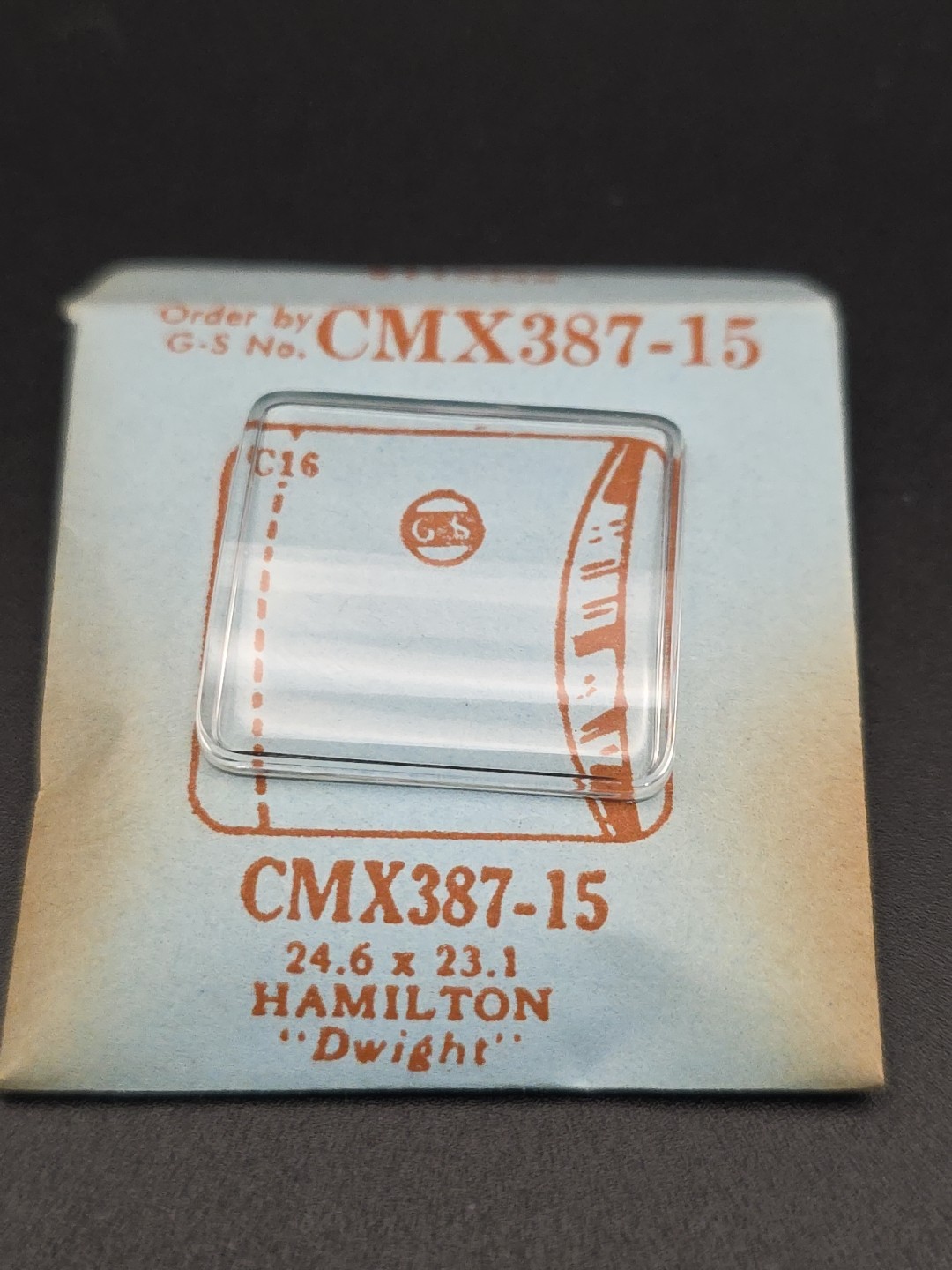 G-S Watch Crystal CMX387-15 Hamilton “Dwight” 24.6X23.1