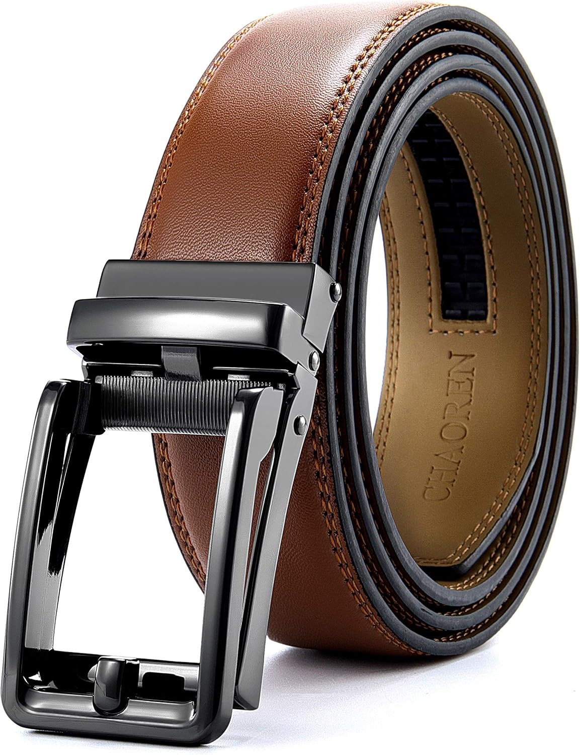40mm Ratchet Belt Buckle Only for 1 3/8 Slide Belt Strap, Automatic Click Buckle