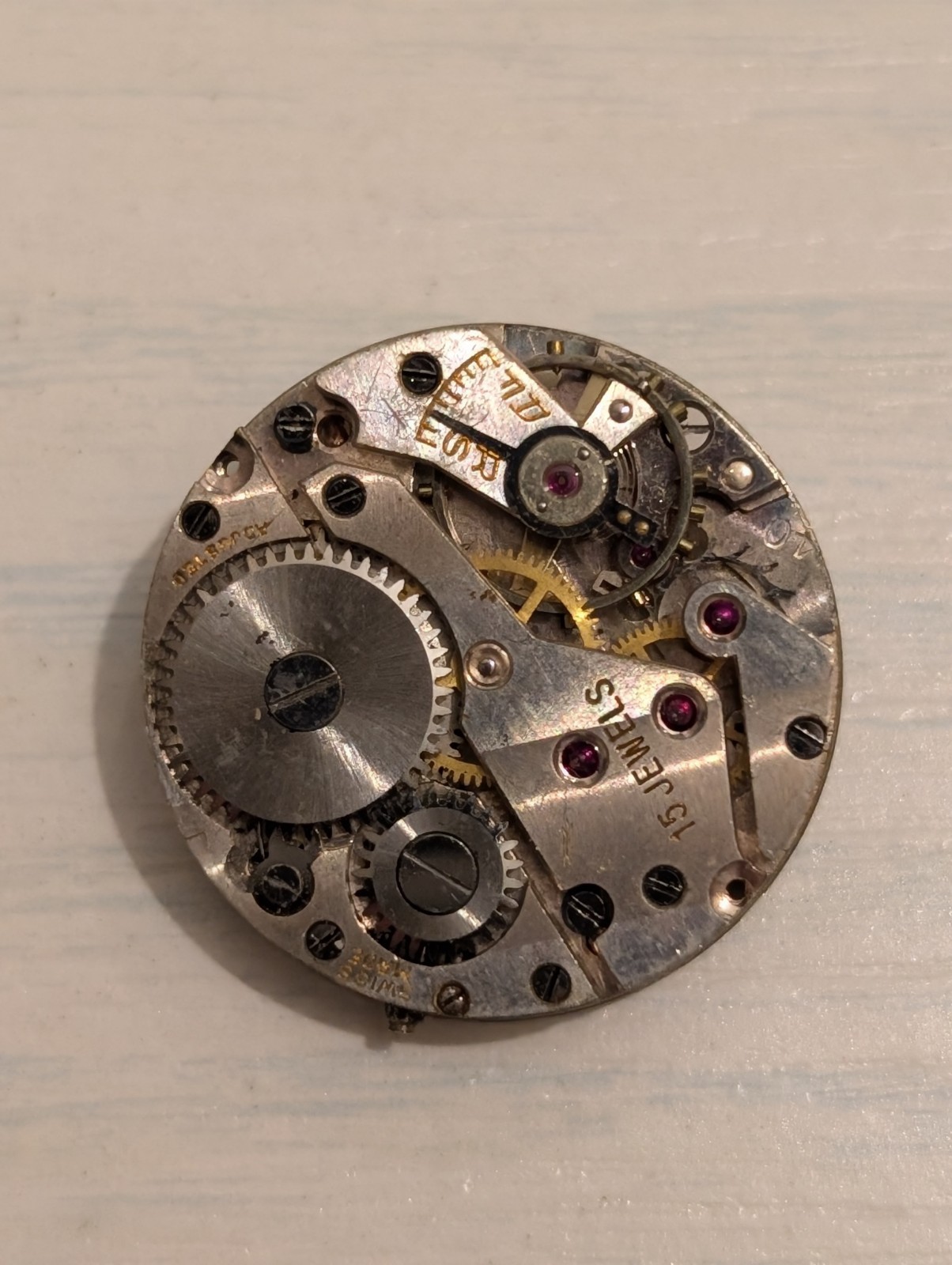 Vintage AS 984 Mechanical Watch Movement (Runs But Untested)