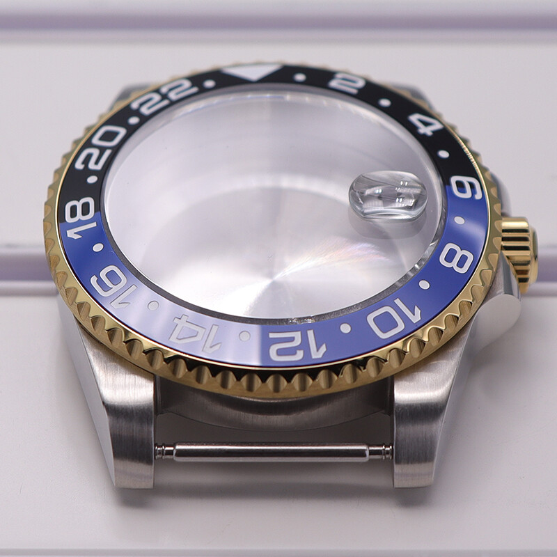 Brushed Watch Cases parts Modifying GMT Ceramic bezel For Seiko nh35 36 Movement
