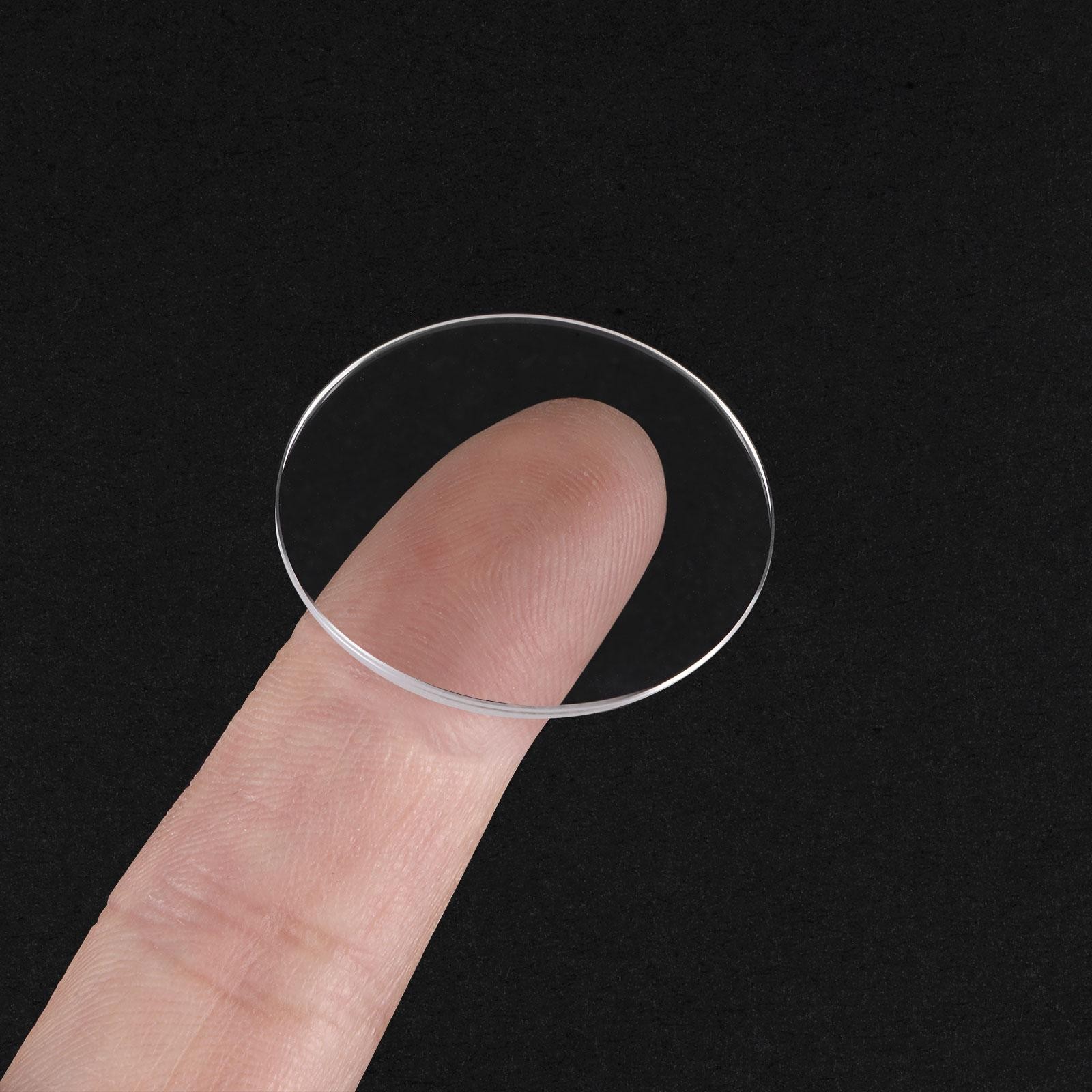 Glass Watch Round Lens Flat 33mm Dia 1.5mm Thickness, Transparent