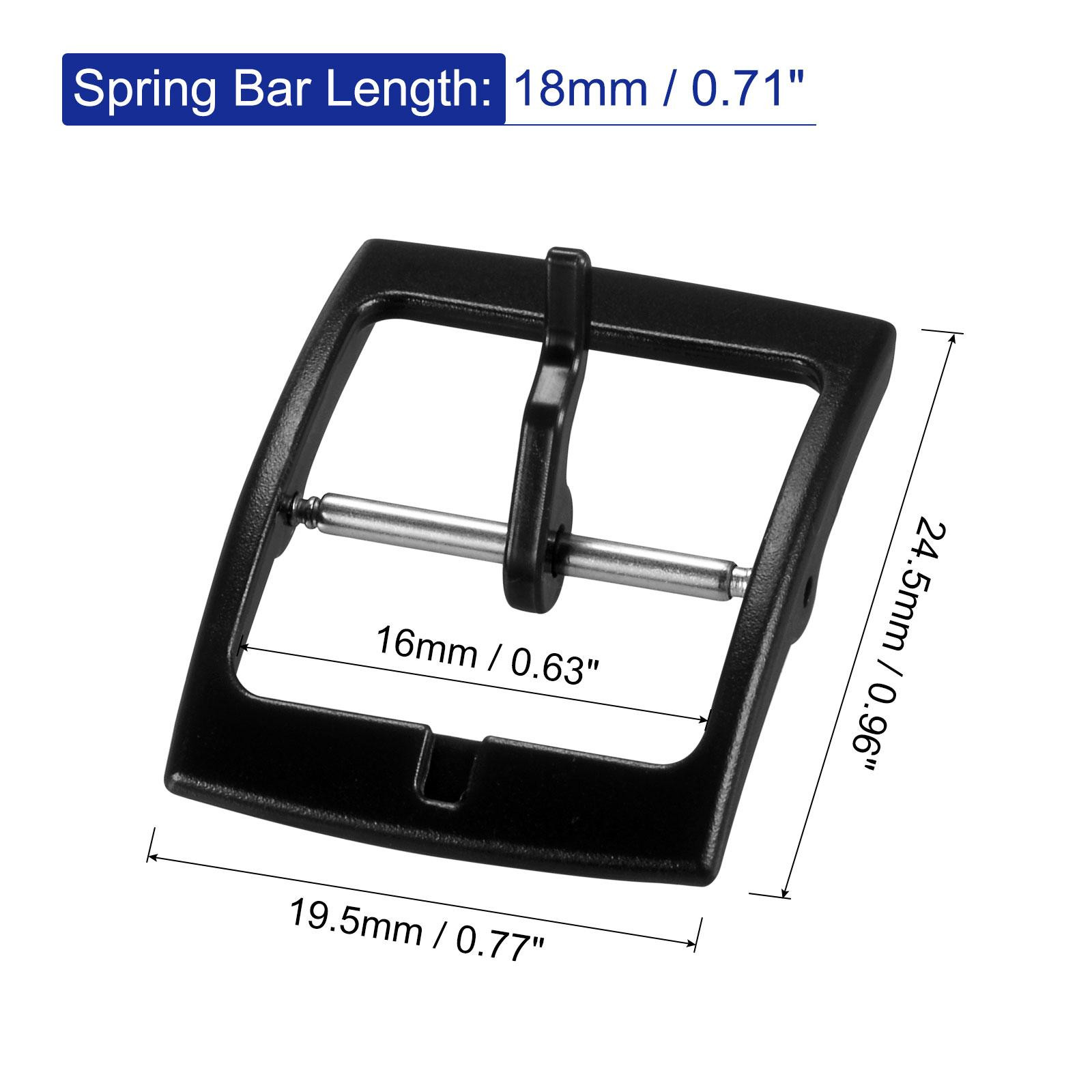 Watch Strap Clasp Plastic Buckle for 16mm Width Watch Bands Black 2 Pcs