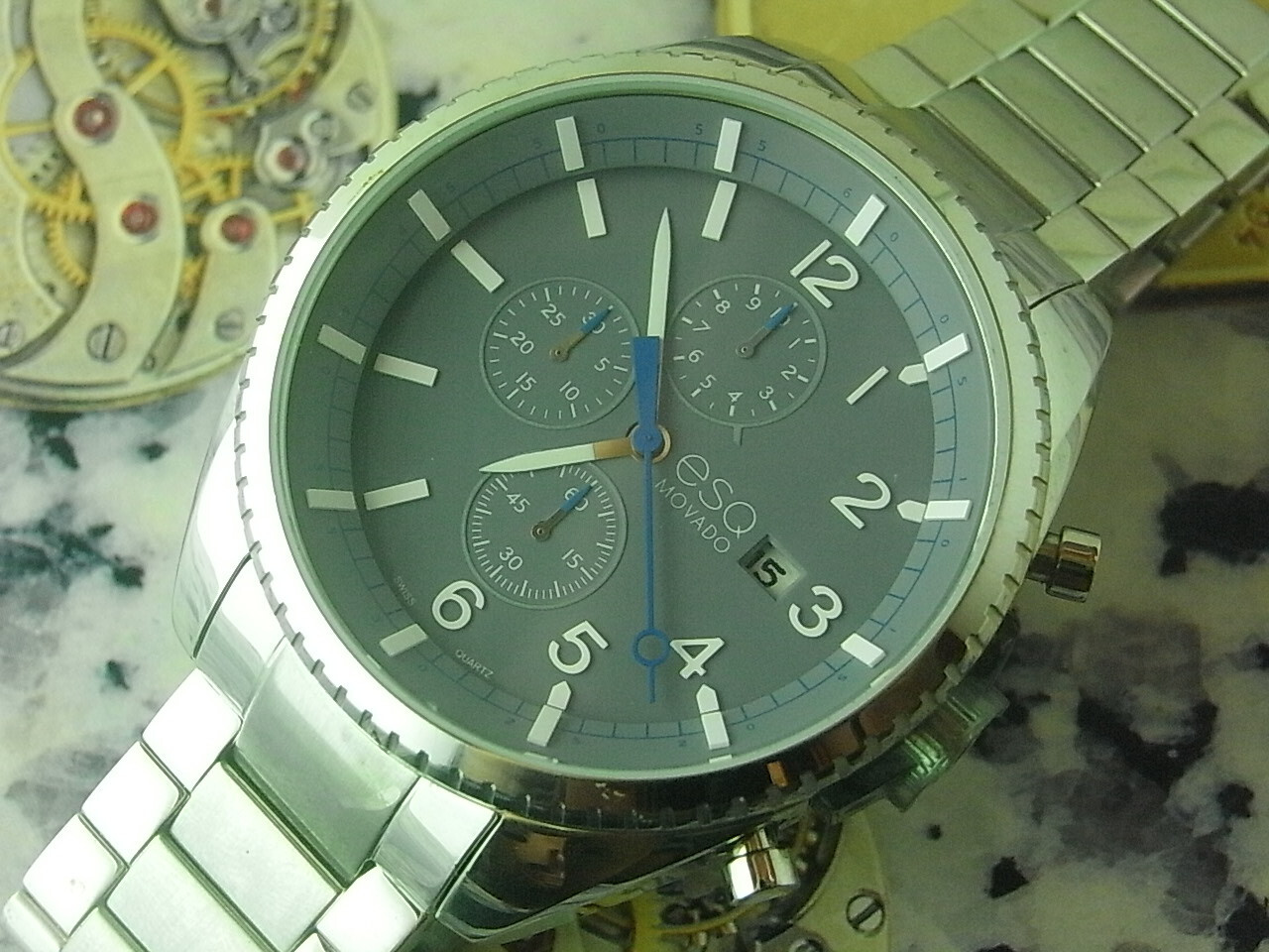 44MM ESQ BY MOVADO CATALYST CHRONO SALESMAN SAMPLE DEMO WATCH (without movement)
