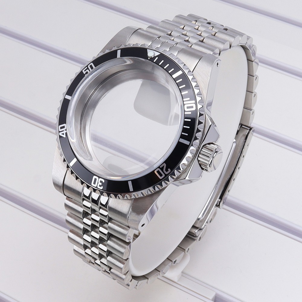 38mm Diver Modify SUB Mod Watch Case Strap Acrylic Glass For Seiko NH34 36 NH38