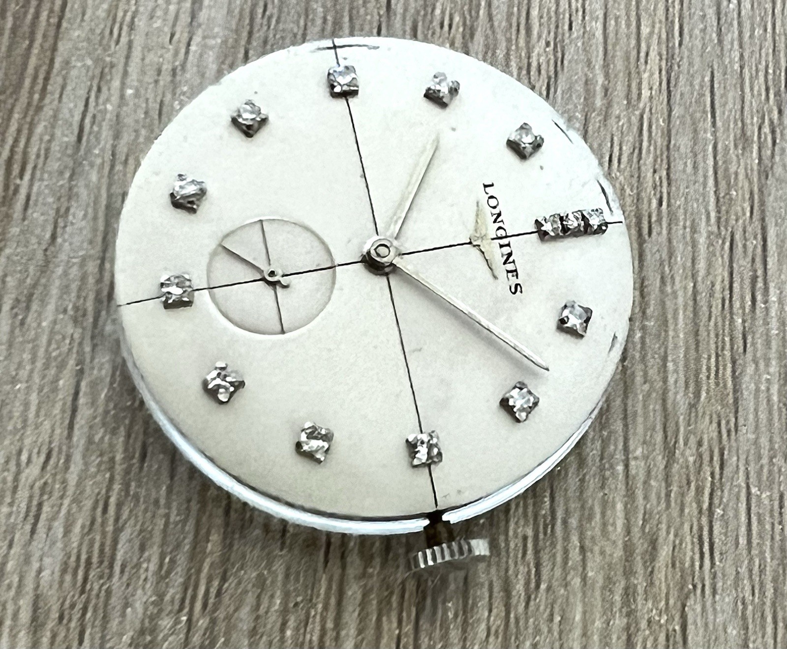VINTAGE LONGINES DIAMOND DIAL w/ CALIBER 23Z WATCH MOVEMENT – GOOD BALANCE