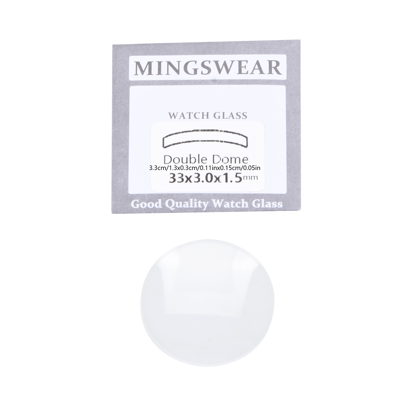 1.5mm Thick Double Domed Mineral Watch Crystal 30mm-38mm Diameter Concave Glass