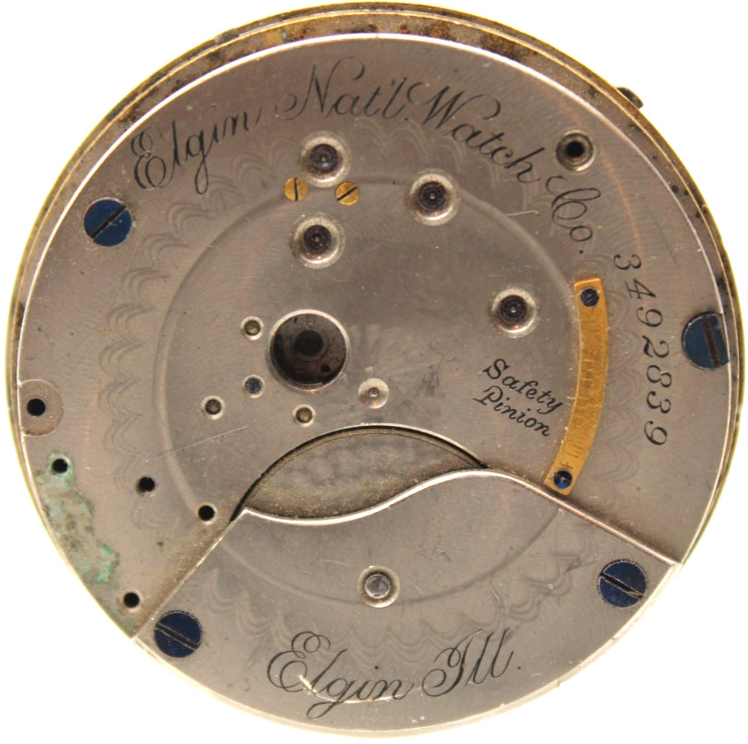 1889 ELGIN POCKET WATCH MOVEMENT 3492839 GRADE: 102 18s 11j (FM2)