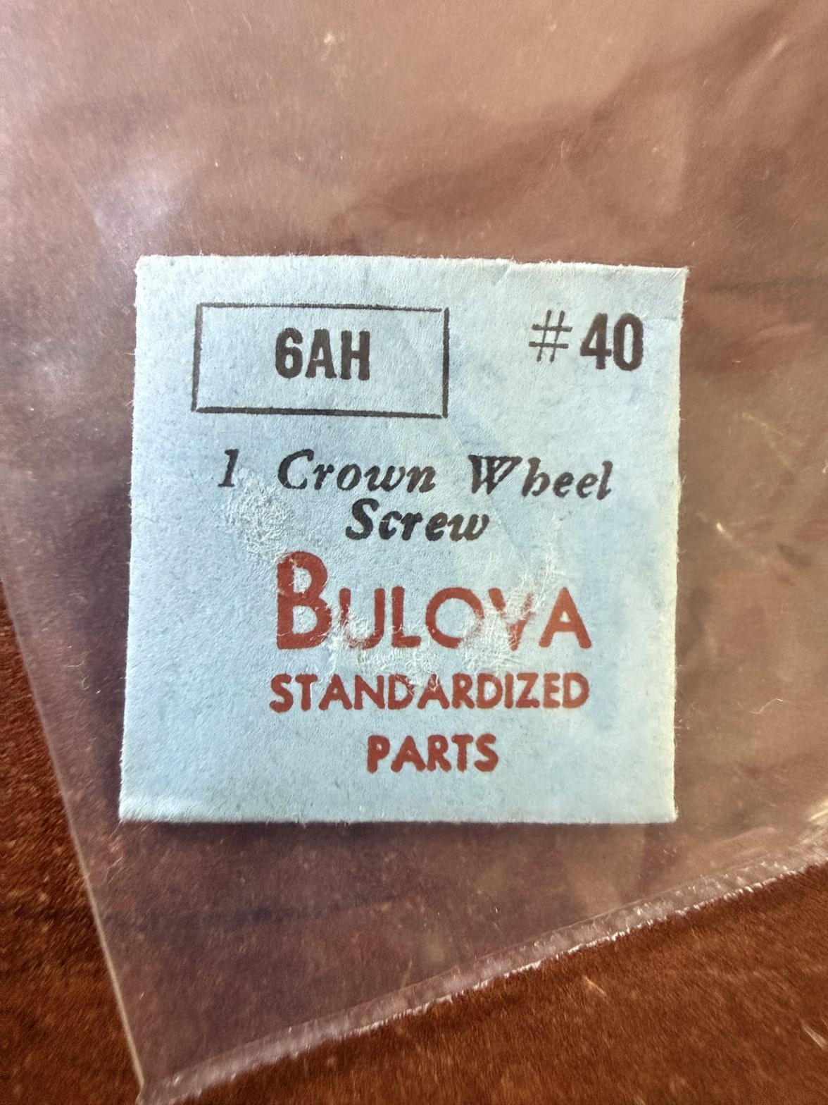 Bulova 6AH Crown Wheel Screw #40 NOS Genuine Vintage Watch Part New Old Stock