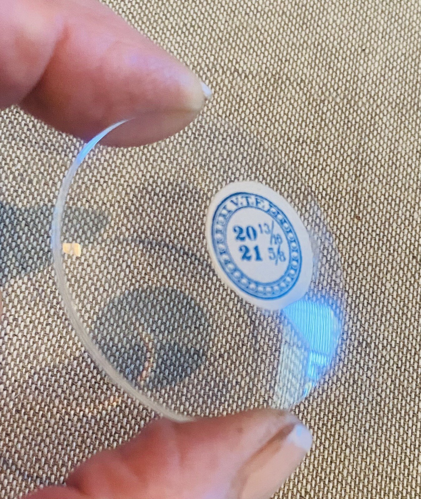 Antique VTF SWISS Watch Glass Crystal Domed BEVELED 46.8 mm DIAMETER 1.3mm THICK