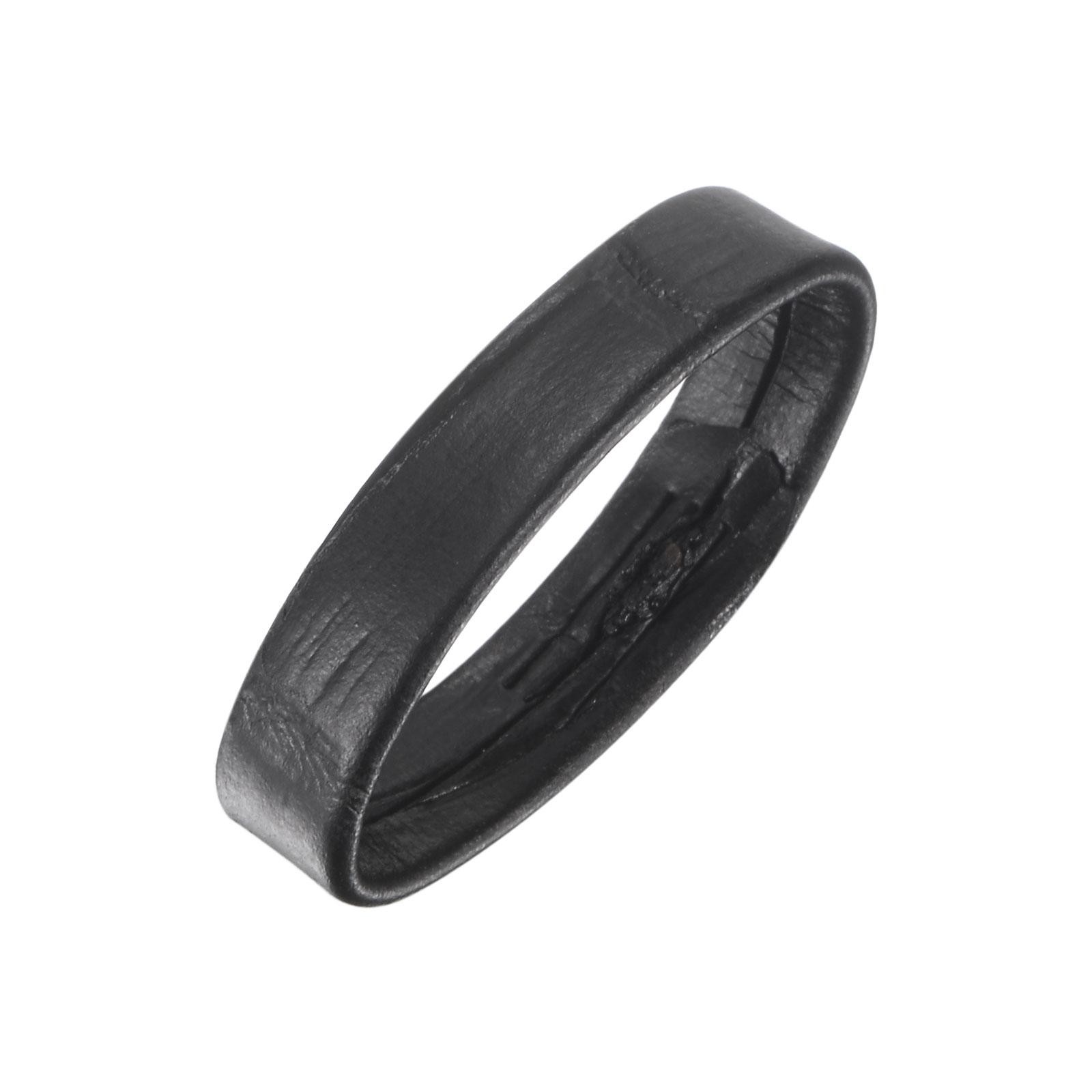 6 Pcs PU Leather Loops Retaining Ring for 22mm Width Watch Band, Black