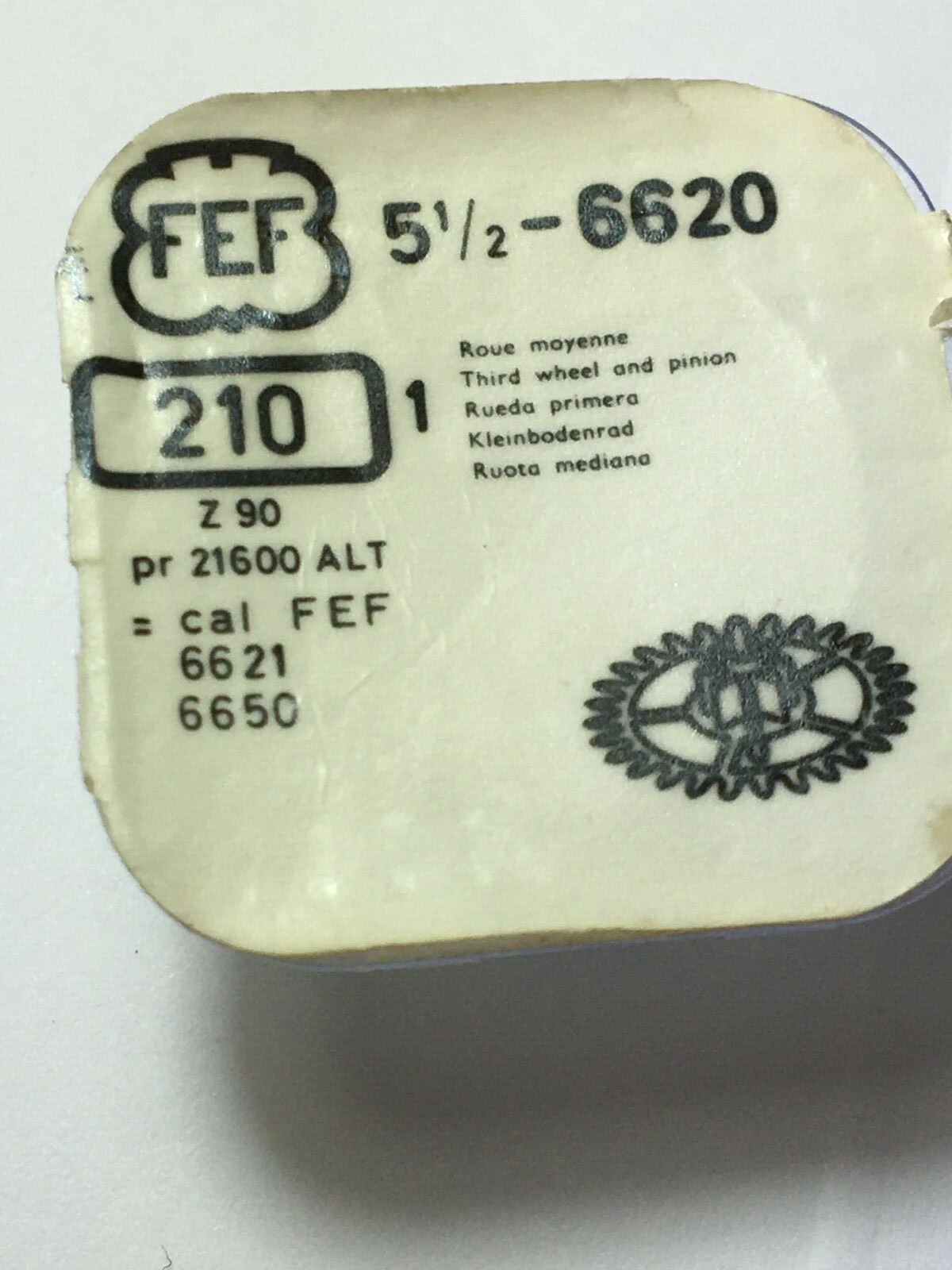 FEF Cal 6620 6621 6650 part 210 Third Wheel And Pinion