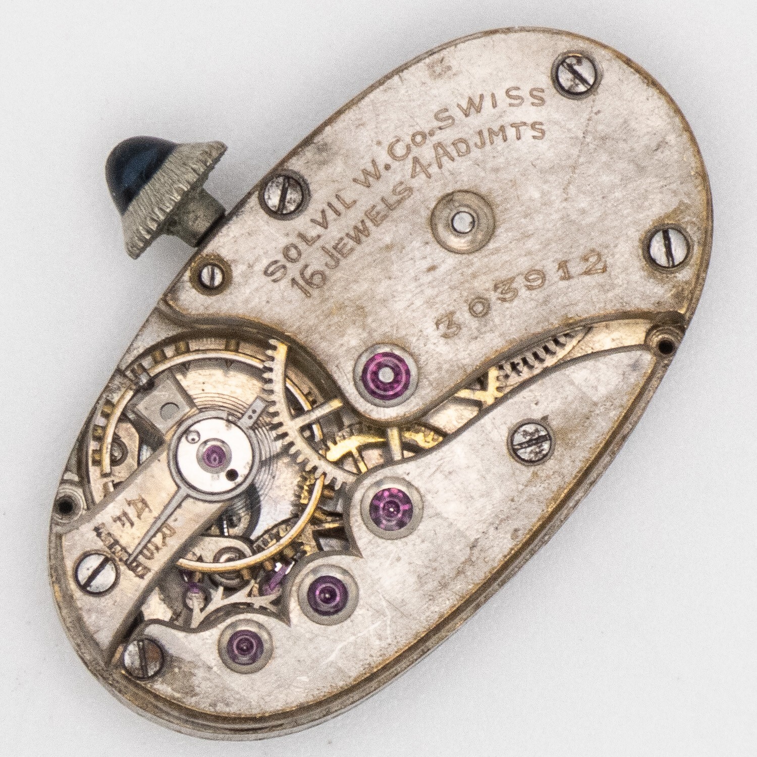 Vintage Solvil 26.2 x 14.4 x 4.9 mm Wristwatch Movement, Parts / Repair