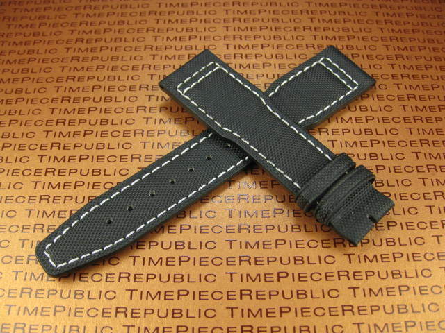 21mm Black Fabric Leather Strap Deployment Buckle Band Set Top Gun PILOT White