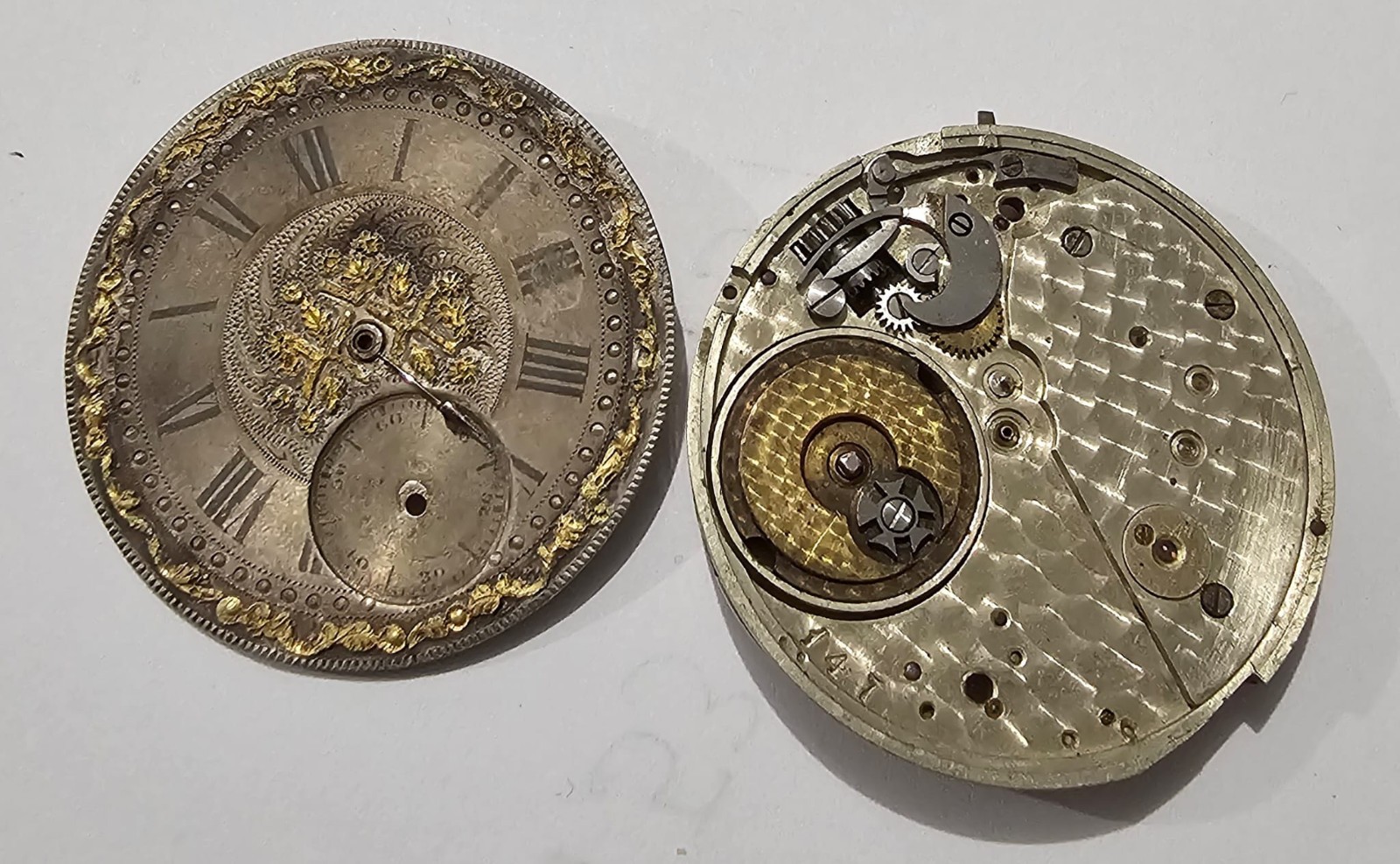 FLEURIER SILVER GOLD POCKET MOVEMENT WITH MALTIC CROSS – NUMBER 147 -…