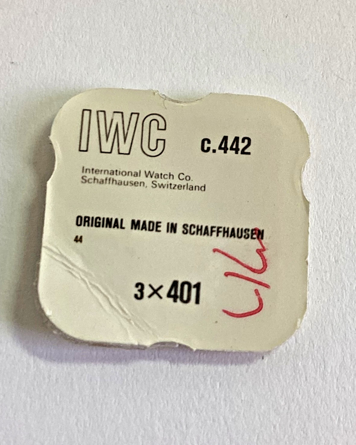 IWC Wristwatch Winding Stem 401 Caliber 442 New Old Stock