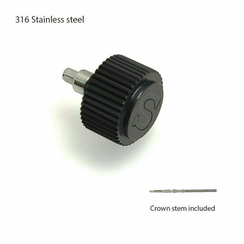 Knurled Crown SKX007/9 Stainless Steel Crown For Seiko 7s26 NH35 NH36 6R15