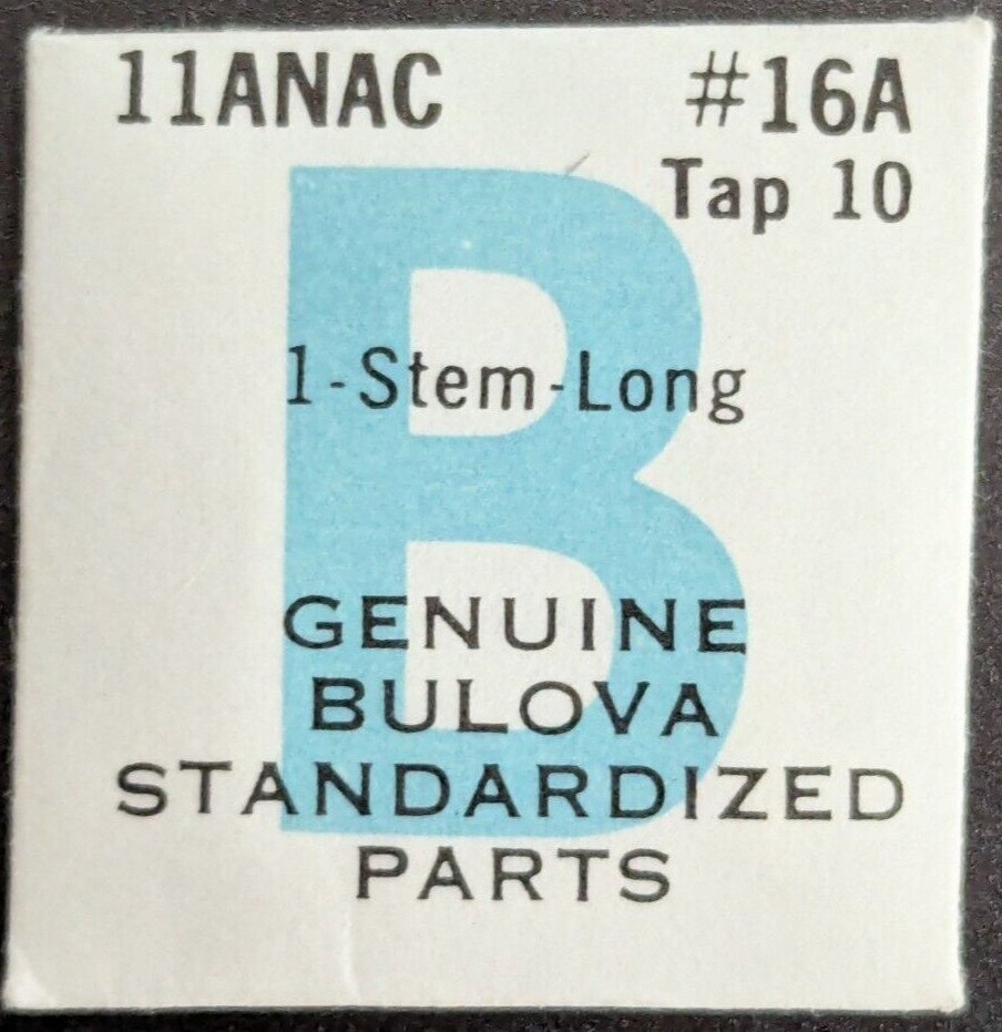 NOS NEW Genuine Bulova Cal. 11ANAC # 16A Long Winding Stem – Tap 10 – Watch Part