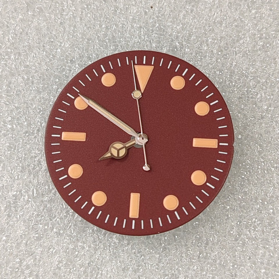 Watch Accessories Retro Dial Orange Marker Green Lume+ Hand Fit NH35/36 Movement