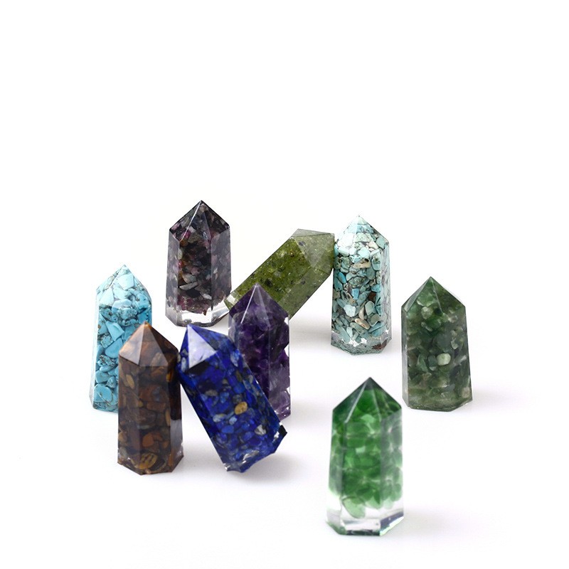 Handmade Resin Crystal Column Meditation Healing Energy Chakra Balancing Gift