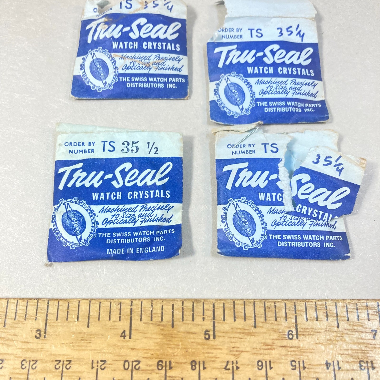 Vintage Tru-Seal Watch Crystal 4 Pc Watches Parts or Repair Swiss