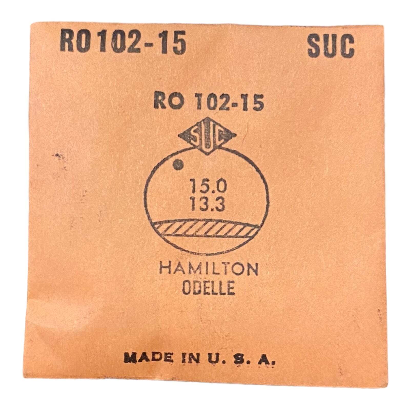 SUC RO102-15 RO 102-15 Watch Crystal 15.0×13.3 NOS Part Hamilton Same: CO308-35
