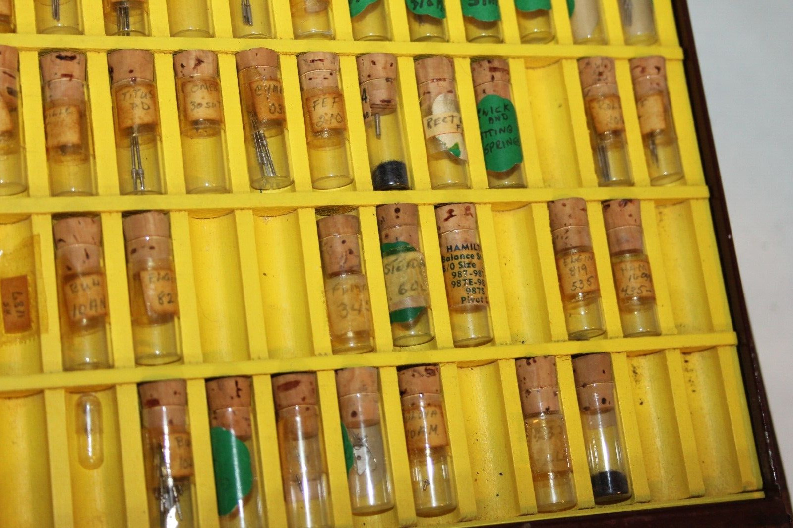 Swartchild & Co 2 Drawer Metal Cabinet w/ 217 vials Swiss Staffs & Stems