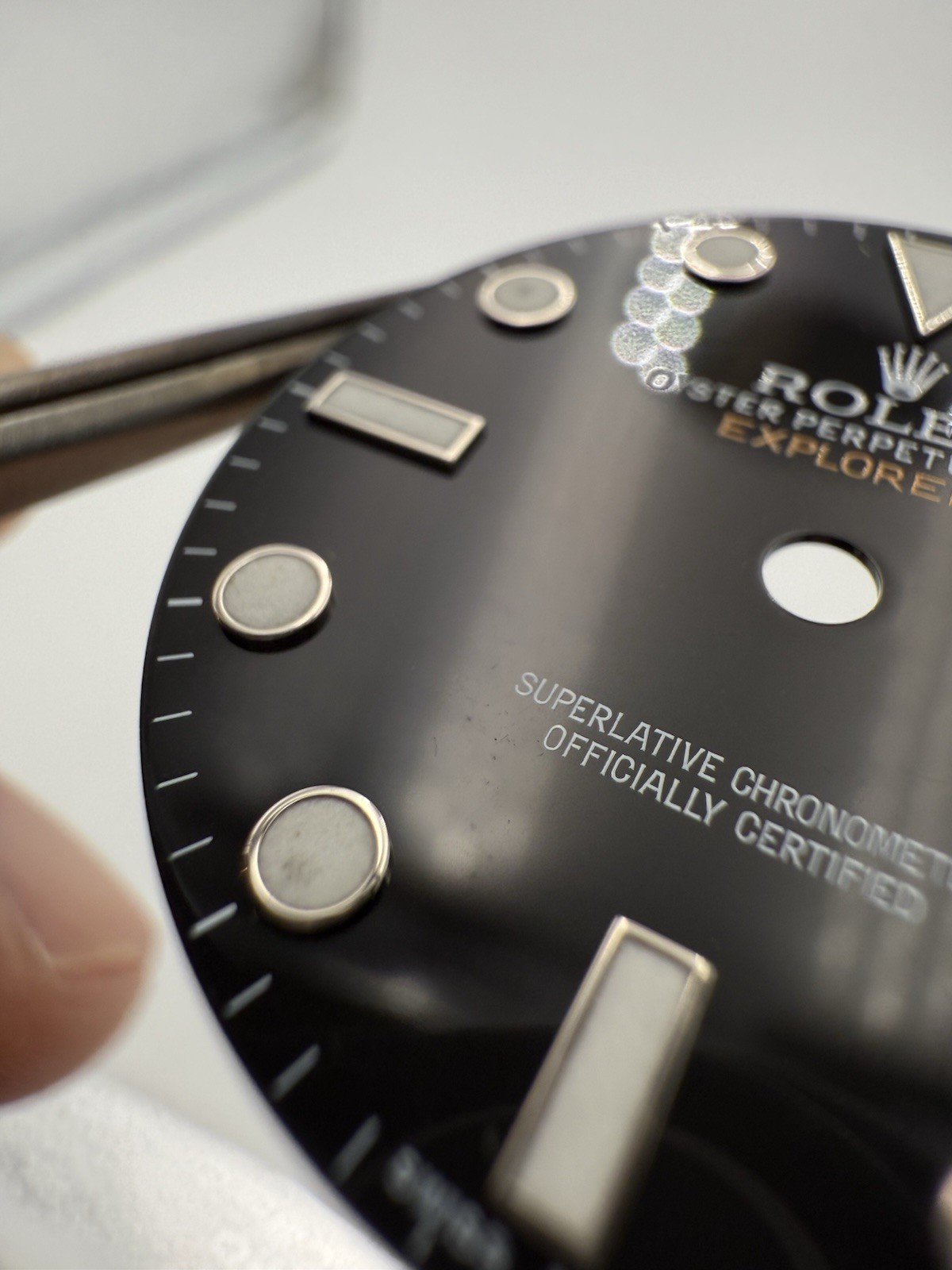 ROLEX GENUINE BLACK EXPLORER-II DIAL 216570 DAMAGED
