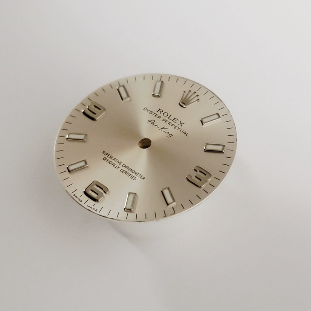 Genuine Factory Rolex Dial Silver Lum & Arabic Air-King 34mm 14000, 14200