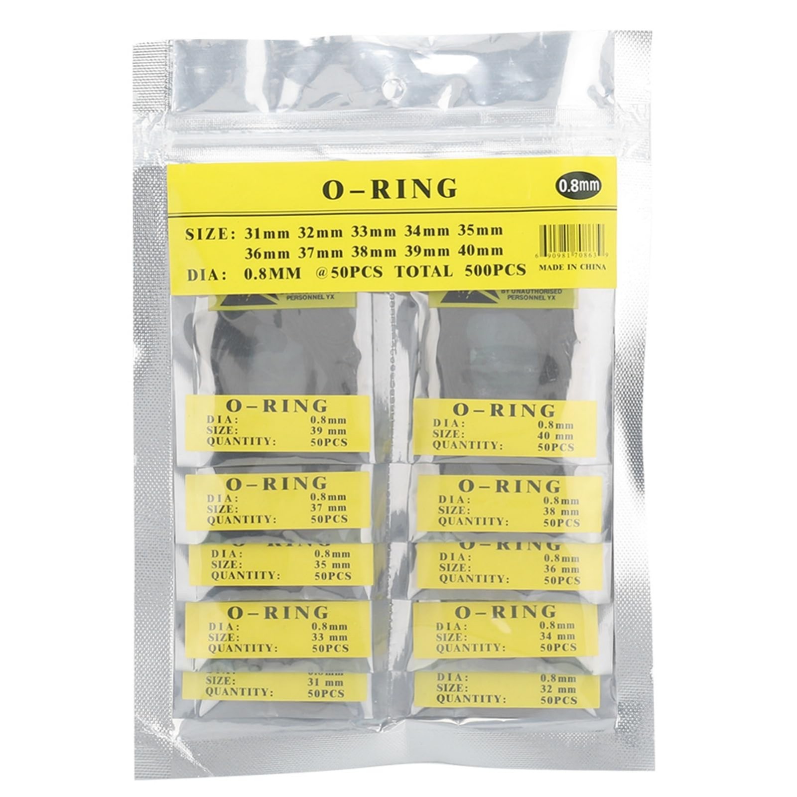 500pcs Waterproof Rubber Watch Gasket O-Ring Assortment Kit | 0.8mm Washers for