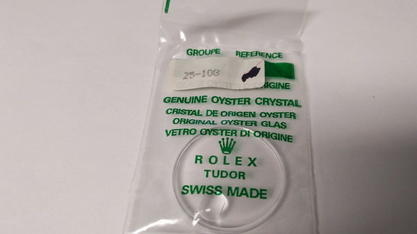Genuine Rolex 25-103 Tudor Crystal Oyster date window approx 29.3mm sealed/new a