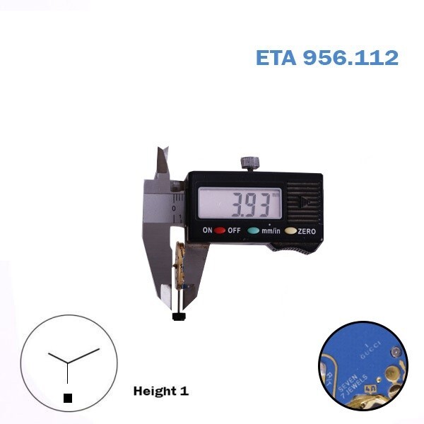 ETA 956.112 Gucci-1 Swiss Made Watch Movement, White Date Disk at 6, Height 1.