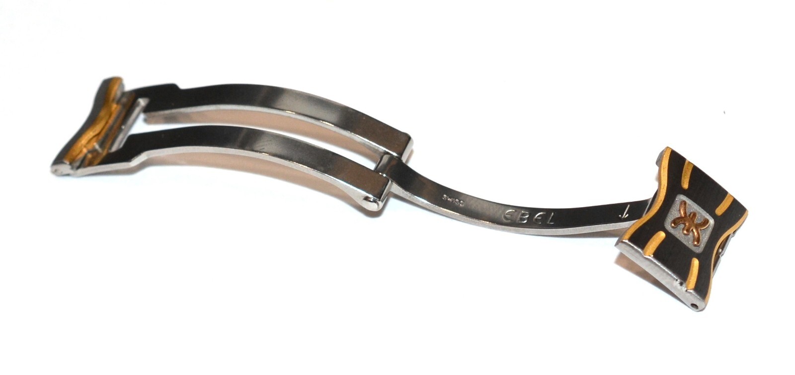 Authentic 15mm Ebel Classic Wave Stainless Steel/ Gold Plated Bracelet Buckle!