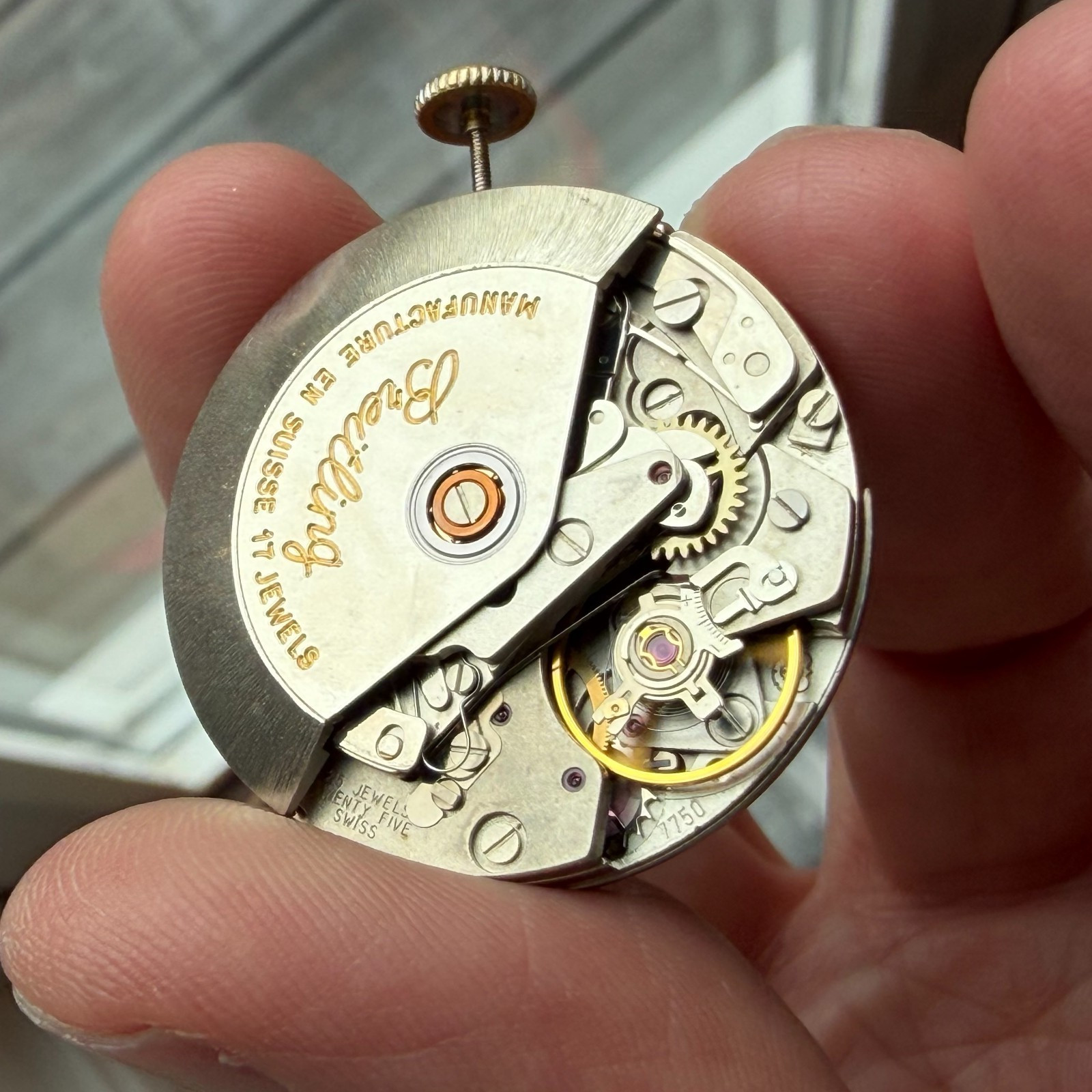 Breitling Valjoux 7750 Chronograph Watch Movement, Dial & Hands (Z185)