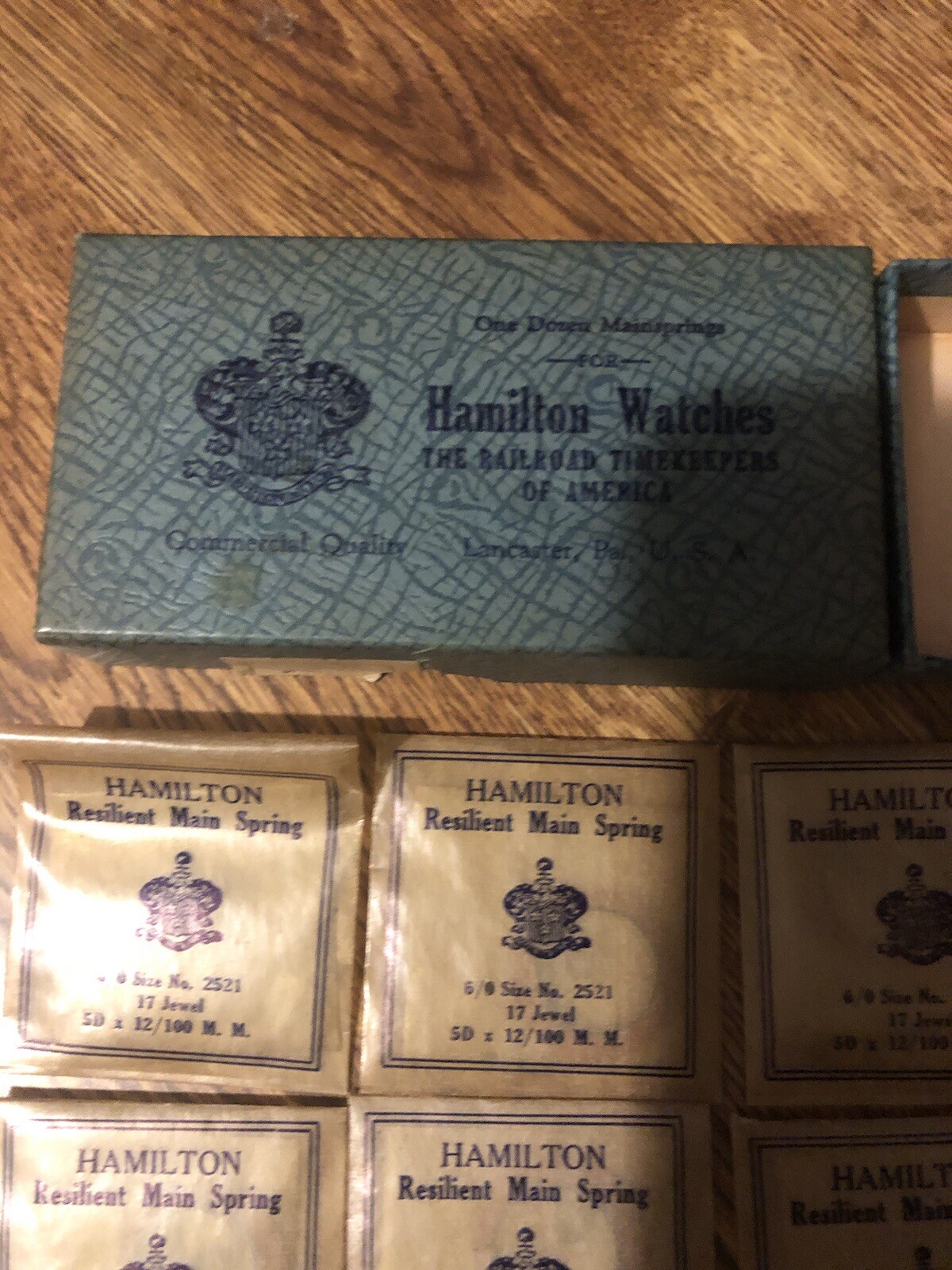 Vintage NOS Lot of 12 HAMILTON Watch MAINSPRING 6/0 SIZE No. 2521 Original Box