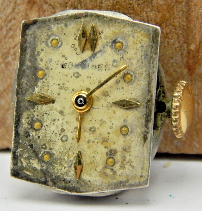 Vintage 17 jewel Longines 411 ladies wrist watch movement with hands & dial