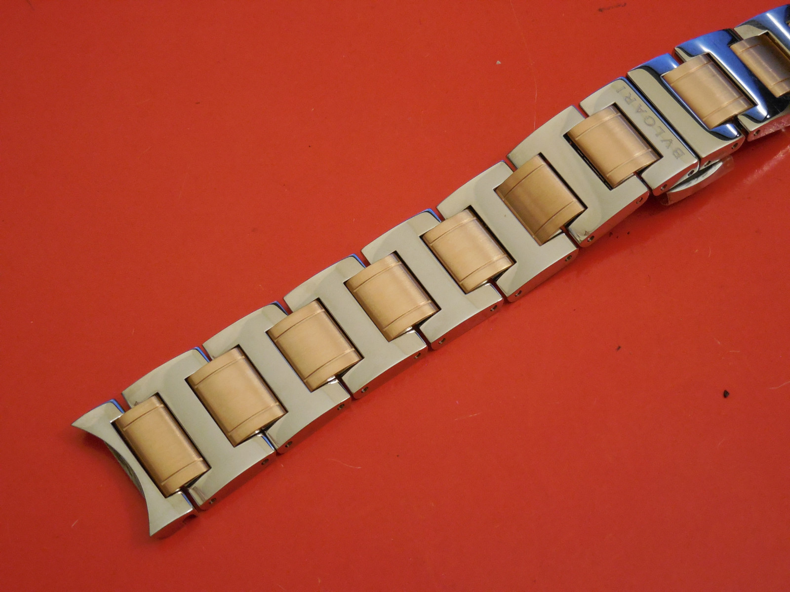 BVLGARI 18K PINK ROSE GOLD / STEEL 16MM LINK BUCKLE FOR 18MM BB BAND BRACELET