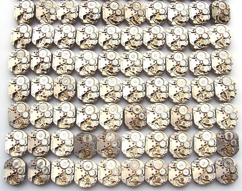 Lot 70 vintage ladies watch movements 16×13 mm Zarja Steampunk Art or repair DIY