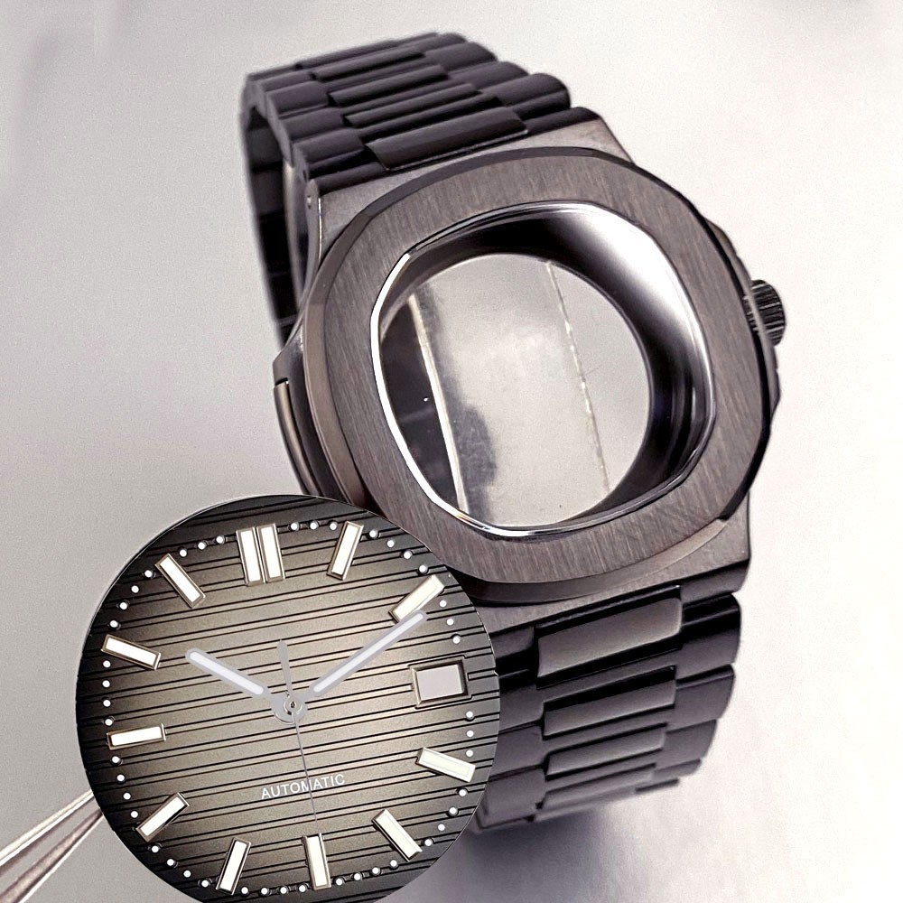 NH35A 40mm Square Watch Case Sapphire Crystal for NH36 NH38 NH70 Waterproof