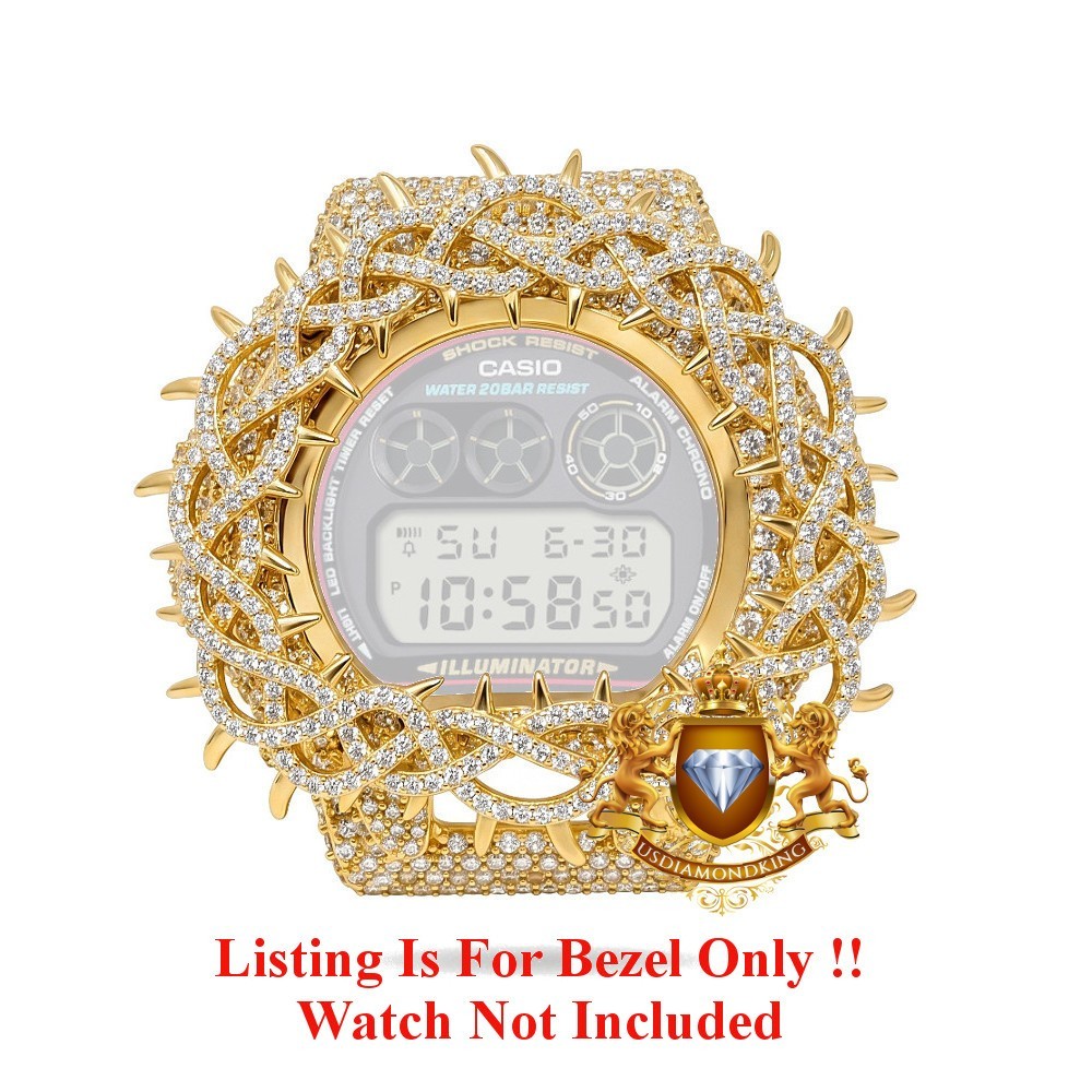 VVS1/D 7.55 Ctw. Casio G-Shock DW6900 Thorn Custom Watch Bezel Insert Cover Case