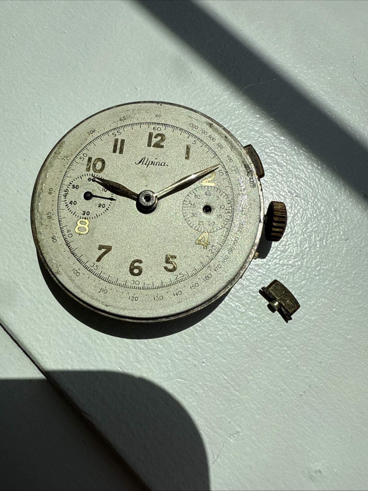 Angelus Cal 215 Chronograph Movement (Signed Alpina) Running